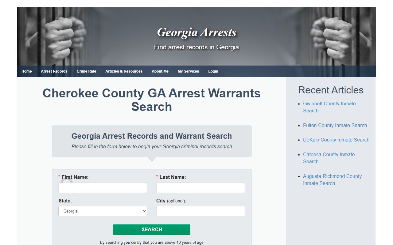 Cherokee County warrant records source