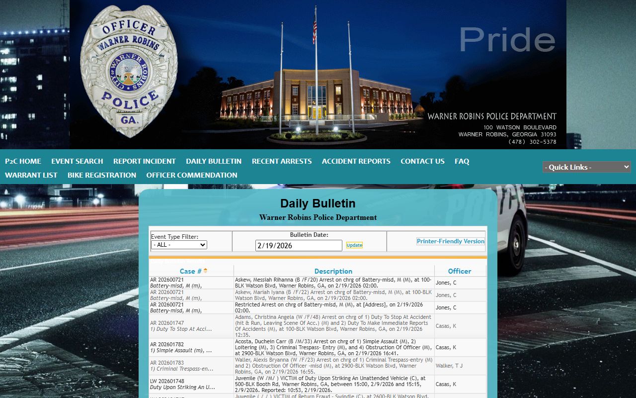 Houston County warrant records source