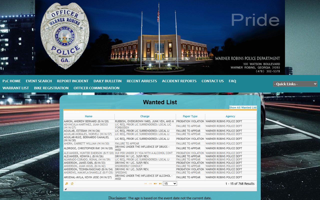 Houston County warrant records source