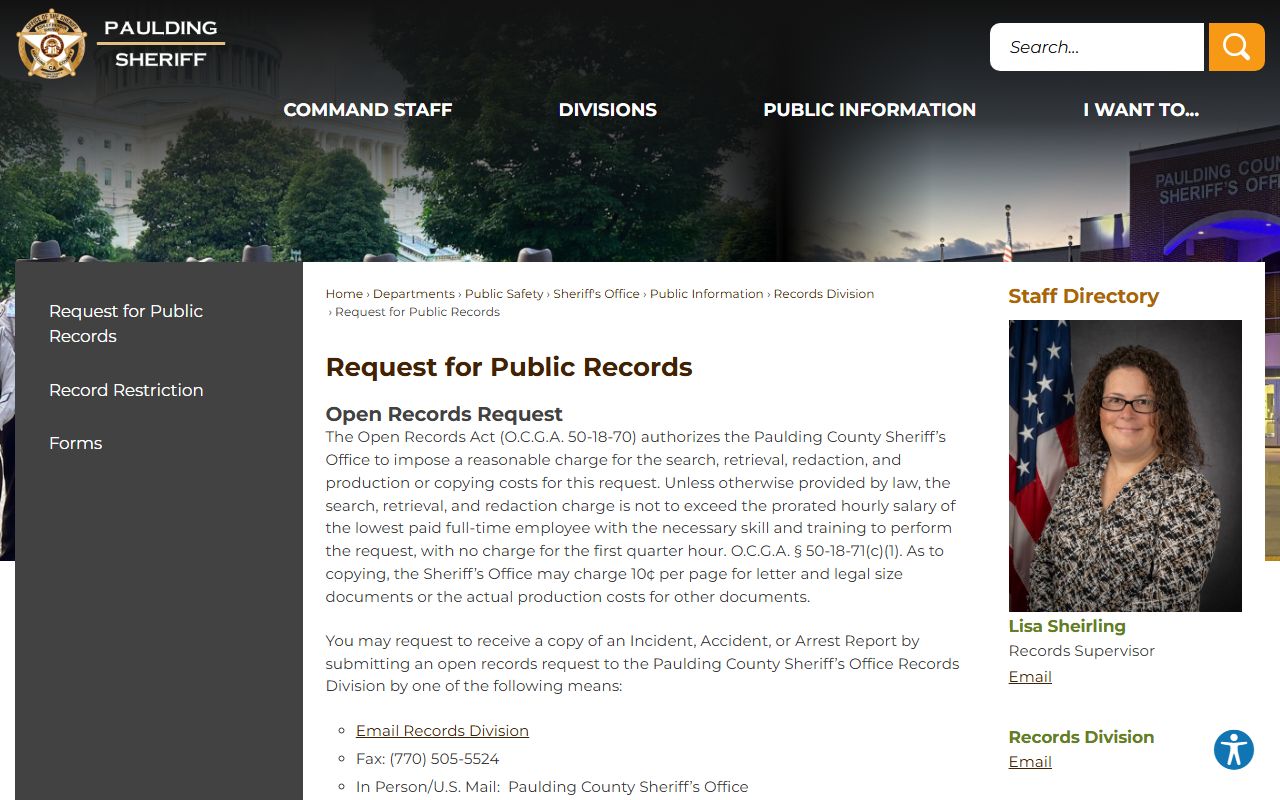 Paulding County warrant records source